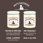 Pet's Favorite French Vanilla Candles for Home, Clean Burning, Long Lasting Pet Friendly Candles with a Natural Fiber Wick and 70 Hour Burn TIme, Pack of 2