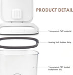 LEAWALK 11 Lbs Airtight Dog Cat Food Storage Container and Dog Treat Containers BPA-Free, PET Clear Stackable Pet Storage Bin, Pop Top, 1-Cup Scoop, for Pet Food/Rice/Flour/Bread/Grains/Spaghetti