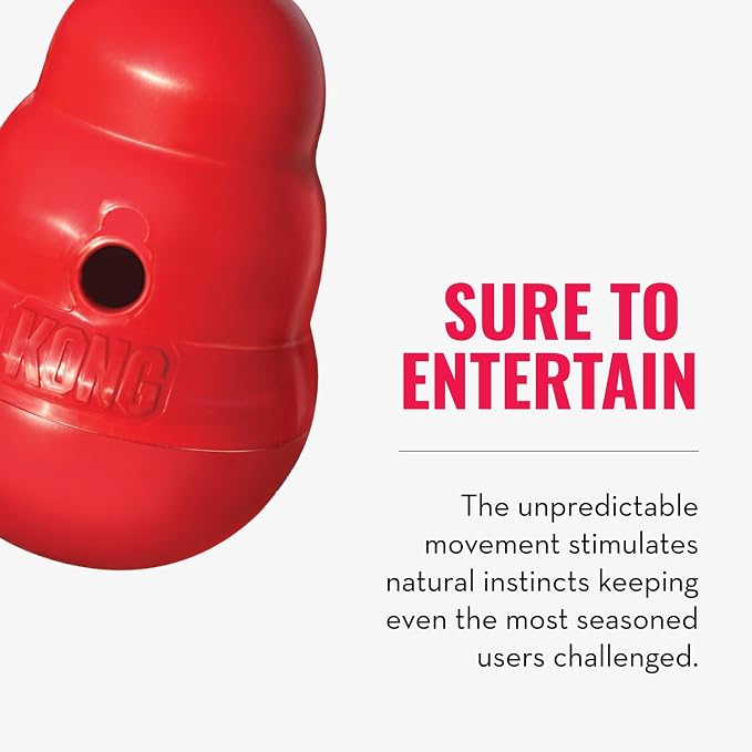 KONG Wobbler - Interactive Dog Toy for Treat Dispensing - Dog Slow Feeder for Healthy Eating - for Medium/Small Dogs