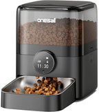 oneisall Automatic Cat Feeder for Large Kibble and Snacks, 12 Cups/3L Timed Pet Feeder for Cats Indoor, Programmable Dry Food Dispenser (Black) | Large Kibble and Snacks, 12 Cups/3L, Programmable Dry Food Dispenser, Corded, Black