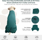 Dog Pyjamas PJS Sweater Clothes and Home Clothing Suitable for Large to Giant Breeds of Dogs, Dog Surgery Recovery Suit, Extra-Large Stretch Fabric, Four-Legged (Thin Dark Green, 6XL)