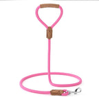 Mile High Life Dog Leash with Genuine Leather Handle, 6 FT/5 FT/4 FT | Leather Grip Rope Leash, Heavy Duty 360° Swivel Metal Clasp, for Small Medium & Large Dogs