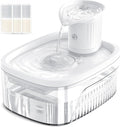Cat Water Fountain, 85oz/2.5L Large Capacity Cordless Cat Water Fountain | Smart Motion Sensor & Timer Flow,3 Filter Cartridges, Wireless Pet Water Fountains for Cats Indoor (White)