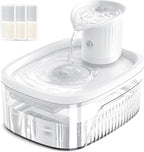 Cat Water Fountain, 85oz/2.5L Large Capacity Cordless Cat Water Fountain | Smart Motion Sensor & Timer Flow,3 Filter Cartridges, Wireless Pet Water Fountains for Cats Indoor (White)