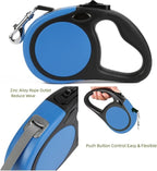 Dual Retractable Dog Leash for 2 Large Dogs (Up to 110 Lbs Each), 18.5 FT No Tangle Double Headed Pet Lead with Poop Bags, Non Slip Grip, One Button Break & Lock, Also for Single Use (Blue, Large)