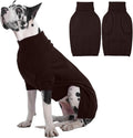 IECOii Great Dane Sweater,5XL Extra Large Sweater for Giant Breed Dogs in Winter,Turtleneck Cold Weather Knit Clothes,Machine Washable,Elastic Pullover for Saint Bernard,Mastiff (Brown,XXXXXL)