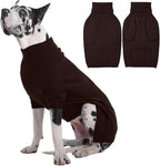 IECOii Great Dane Sweater,5XL Extra Large Sweater for Giant Breed Dogs in Winter,Turtleneck Cold Weather Knit Clothes,Machine Washable,Elastic Pullover for Saint Bernard,Mastiff (Brown,XXXXXL)
