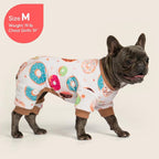 KYEESE Dog Pajamas, Soft Dog Pajamas for Small Dogs Boy Girl, Stretchy Dogs Pjs Velvet Pet Jumpsuit Sleepwear, Comfy Jammies Lightweight Pet Onesie Outfit, Donut, M