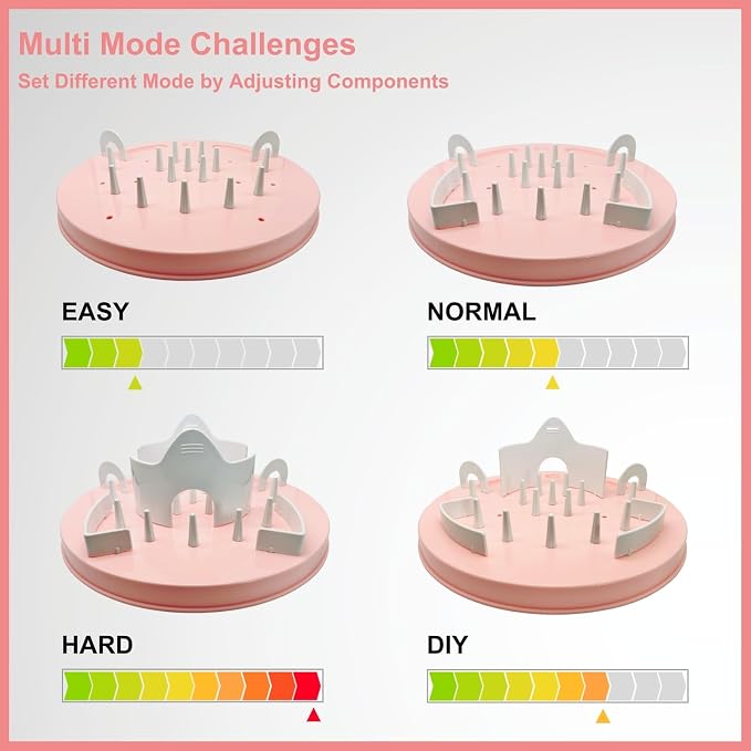 Interactive Cat Treat Puzzle Enrichment Toys, Light Pink | Cat Puzzle Feeder, Slow Feeder, Food Maze, Mental Stimulation Foraging Toys, for Indoor Cats and Kittens