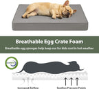 WNPETHOME Large Outdoor Dog Bed, Waterproof & Easy to Clean - Spacious Crate Mat for Extra Large Dogs with Removable Washable Cover, Egg Crate Foam, Indoor Outdoor Use