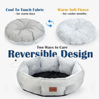 Small Dog Bed for Small Dogs, Cat Bed for Indoor Cats, Cooling Pet Bed for Puppy, Reversible Design with Cool-Touch Summer Side, Machine Washable with Non-Slip Bottom 30 Inch