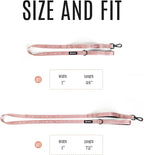 Fei & Eve Classic Dog Leash | Soft-Touch 210D Nylon, Dual Padded Handles, Traffic Handle, Tangle-Free, Heavy Duty, Blush, 6FT