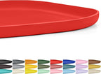 SMILOOL Small Silicone Pet Food Mat with Raised Edge for Food and Water Bowl, Square Dog Feeding Mats, Cat Food Trays for Floor Waterproof, Rubber Tray for Dogs and Cats, 12 x 12 x 0.7 Red