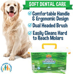 Bodhi Dog Dual-Headed Toothbrush for Dogs & Cats - Soft Bristles for Gentle Pet Dental Care - Puppy & Adult Teeth Cleaning - Easy-to-Use Design for Healthy Gums & Fresh Breath (100 Count)