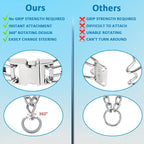 Prong Collar for Dogs, Dog Training Collar for Small Medium Large Dogs | Pinch Collar, Adjustable Size, No Pull, Quick Release Buckle, Hook 360° Swivel, High Quality, 2 Extra Link and 20 Rubber Cap