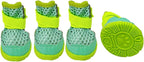 Anti Slip Dog Shoes Paw Protectors for Hardwood Floors,Breathable Puppy Boots with Adjustable Straps for Hot Pavement Beach_5#(Green)