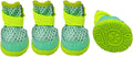 Anti Slip Dog Shoes Paw Protectors for Hardwood Floors,Breathable Puppy Boots with Adjustable Straps for Hot Pavement Beach_4#(Green)
