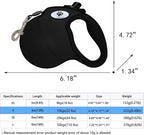 13 ft Retractable Dog Leash for Large Dogs up to 26 lbs,Tangle-Free Nylon Tape,Black S