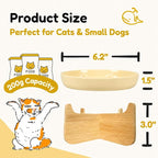 Slow Feeder Cat Bowl with Stand, Melamine Elevated Cat Food Bowl, Whisker Friendly Raised Puzzle Feeder for Cats & Small Dogs,Wet & Dry Food, Dishwasher Safe, Non-Slip (Light Yellow)