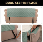 100% Waterproof Couch Cover for 3 Cushion Couch Sofa Pet Friendly Non-Slip Couch Cover for Dogs Washable Water Resistant Furniture Protector with Elastic Straps(Sofa 68", Lily Pad)
