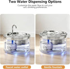 WEPIOU 95oz/2.8L Glass Cat Water Fountain, Multi-Stage Filter, Ultra-Quiet | Automatic Glass Pet Water Fountain, Scientific Gold Capacity for 1-2 Cats, Borosilicate Glass Waterer to Reduce Feline Acne