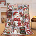 Snowman Christmas Throw Blanket Winter Holiday Patchwork Gifts 60''x80'' by Fuzawet