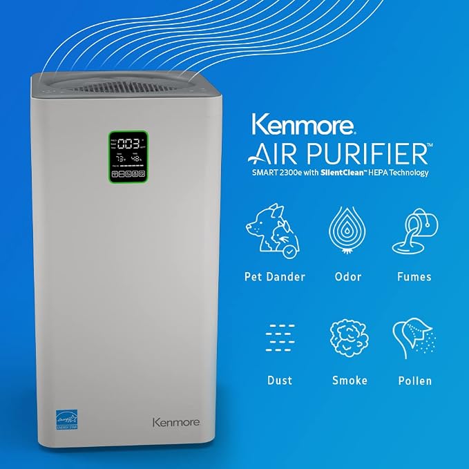 Kenmore Air Purifier with H13 True HEPA Filter, Covers Up to 2300 Sq.Foot
