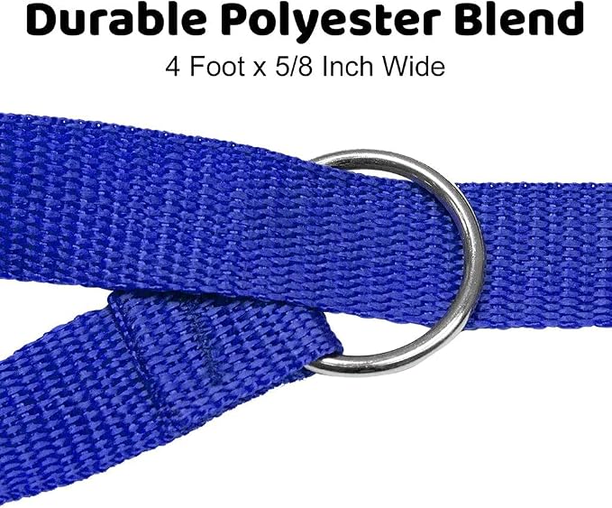 Downtown Pet Supply Slip Lead Dog Leash 12 Pack, 4' x 1/2" - Universal Dog Leash with Metal O Ring - Machine Washable for Groomers, Shelters, Rescues, Vets, or Doggy Daycares