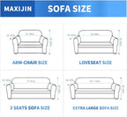 MAXIJIN Super Stretch Couch Cover for 3 Cushion Couch, 1-Piece Universal Sofa Covers Living Room Jacquard Spandex Furniture Protector Dogs Pet Friendly Fitted (Extra Large, Navy Blue)