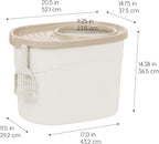 IRIS USA Large Top Entry Cat Litter Box, Hooded Privacy, Beige | Dog-Free Zone, Enclosed Top Access, Protected Interior, Dog Proof Pan, Odor Trapping, Reduced Tracking