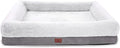 WINDRACING Orthopedic Dog Bed for Large Dogs, Bolster Sides Dogs Sofa Bed with Removable Washable Cover & Non-Skid Bottom, Soft Pet Bed with Egg Foam Dog Couch for Sleeping, 40 x 28 Inch, Gray