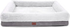 WINDRACING Orthopedic Dog Bed for Large Dogs, Bolster Sides Dogs Sofa Bed with Removable Washable Cover & Non-Skid Bottom, Soft Pet Bed with Egg Foam Dog Couch for Sleeping, 40 x 28 Inch, Gray