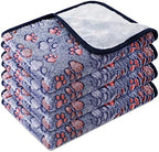 Tatuo 4 Pcs Fleece Dog Blanket for Puppy Cat, Blue, 24 x 16 in, Paw by Tatuo