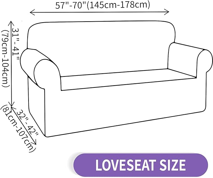 ZNSAYOTX Super Stretch Couch Cover Love Seat Sofa Covers for Living Room Dogs Pet Friendly Furniture Protector Spandex Loveseat Slipcovers with Anti Slip Foam Sticks (Dark Grey, Loveseat)