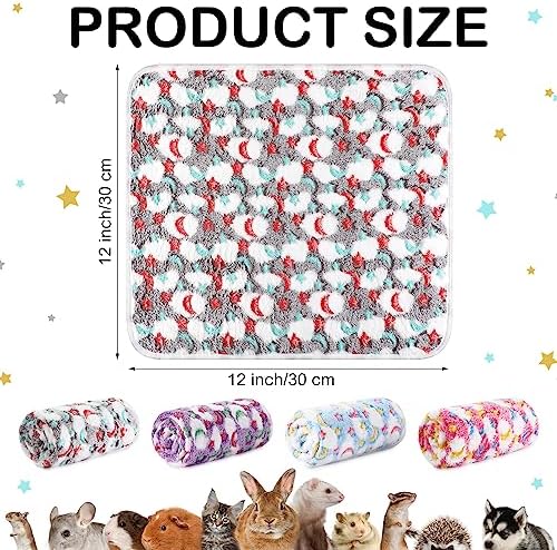 Reginary 4 Pcs Guinea Pig Fleece Cage Liners, Moon Star, 12 x 12 Inch - Image 2