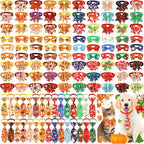 Talltalk 120 Pcs Thanksgiving and Christmas Dog Bow Tie Collar Set by Talltalk
