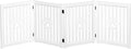 4 Panel Dog Gate - White - Foldable Wooden Freestanding Pet Gate, 80" L x 23.6" H, for Doorways, Halls & Stairs, 360 Degree Rotated Hinges