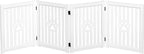 4 Panel Dog Gate - White - Foldable Wooden Freestanding Pet Gate, 80" L x 23.6" H, for Doorways, Halls & Stairs, 360 Degree Rotated Hinges