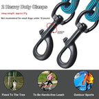 BTINESFUL Tie-Out Long Rope Dog Lead 8/12/20/30/50/75ft Dog Tether for Yard | Large Medium Dogs Outdoor Training, Playing, Camping, or Backyard (8 Foot, Blue Black)