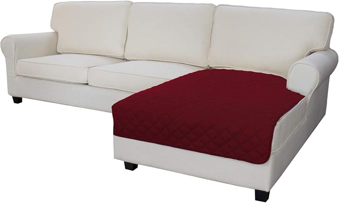 Easy-Going Sectional Couch Covers for Dogs L Shape Sofa Cover Reversible Sofa Slipcover Chaise Lounge Cover Furniture Protector Cover for Pets Dog Cat (42 x 52 inches, Christmas Red/Christmas Red) | Christmas Red, Soft Sofa Slipcover For Dogs, Fits Lef...