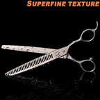 High-end Professional Dog Grooming Thinning Scissors Teeth Cutting Blending Shears Pet Texturizing Shears 7.5 Inch Extremely Very Sharp Stainless Steel Alloy For Cat Other Animals Groomer