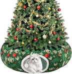 Cat Tunnel Christmas Tree Skirt, Foldable Donut Tunnel Bed Green by Midollarle