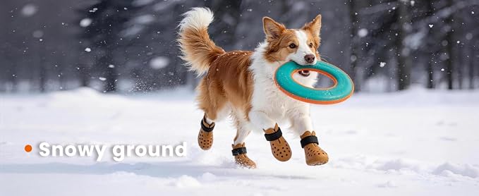 Dog Shoes for Hot Pavement - Comfortable Paw Protection for Medium & Large Dogs, Adjustable Strap & Non-Slip, Easy-Clean, Outdoor Sports Boots, Dog Booties for Summer Rain (Orange, M)