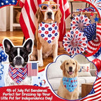 Geyoga 240 Pcs 4th of July Dog Bandanas Bulk Patriotic Pet Bandanas - Image 5