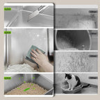 SZEE Stainless Steel Cat Litter Box with 180°Flip-Top Lid, Easy Clean XL Enclosed Litter Box, Large Covered Steel Cat Box with Scoop, Odor Control and Anti-Urine Leakage, 23.2*15*15 Inch, Dark Gray