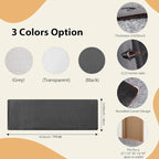 Carpet Protector for Pets Cat Carpet Protector for Doorway, Anti Scratch Under Door Cat Scratch Protector Mat, Easy to Cut Plastic Stopper (Black, 3.6FT-1pack)
