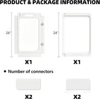 Jalove Acrylic Indoor Dog Playpen for Small and Medium Dogs, 24 inch, 2 Panels, Includes 1 Gate & 1 Panel, White