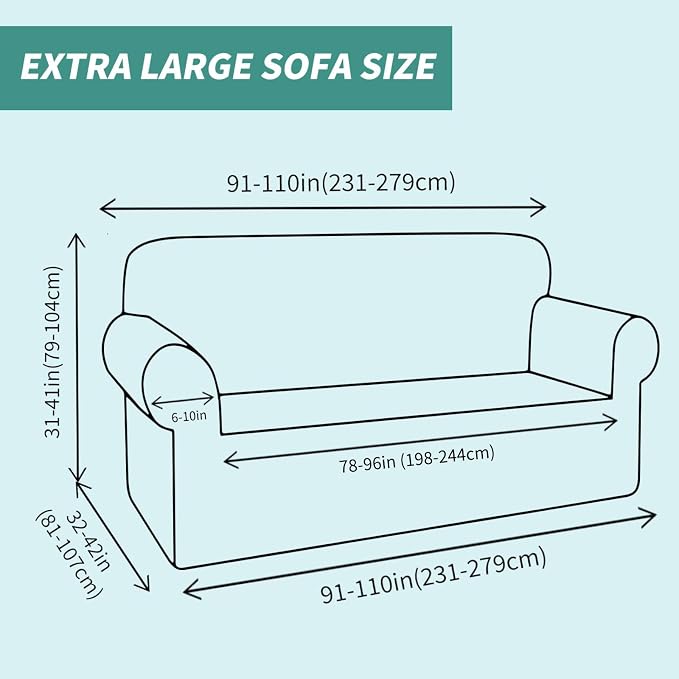 YEMYHOM Couch Cover Latest Jacquard Design High Stretch Extra Large Sofa Covers Pet Dog Cat Proof Oversized Slipcover Non Slip Magic Elastic Furniture Protector (X Large, Light Blue)