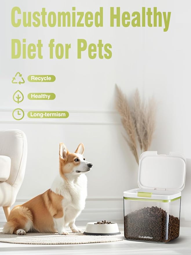 5.8lbs/98OZ/5.3qt Airtight Dog food storage container with lids,Dog Treat Container With Measuring cup,Dry Pet Food storage bin for Dogs,Cats,and Birds 5.5L