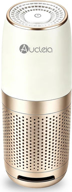 Aucleia Mini Portable Air Purifier for Car Office Travel, Champagne | Compact Air Purifier With Aromatherapy Function, Usb Powered Mini Usb Air Purifier Removes Pet Odor, Smoke, Dust And Pollen